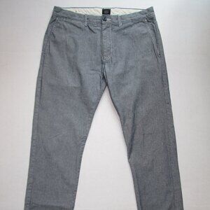 J. Crew Stretch Pants Mens Gray Straight Leg Chino Preppy Cotton Sz 31/31